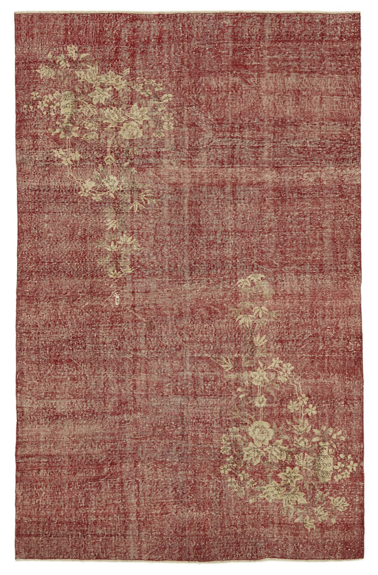 7x10 Beige Turkish Vintage Area Rug - 46128