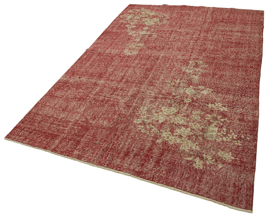 7x10 Beige Turkish Vintage Area Rug - 46128