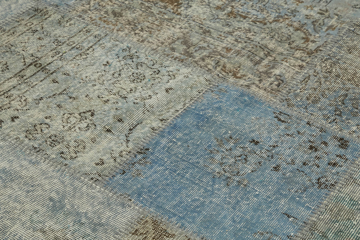 10x10 Blue Round Patchwork Rug - 46132