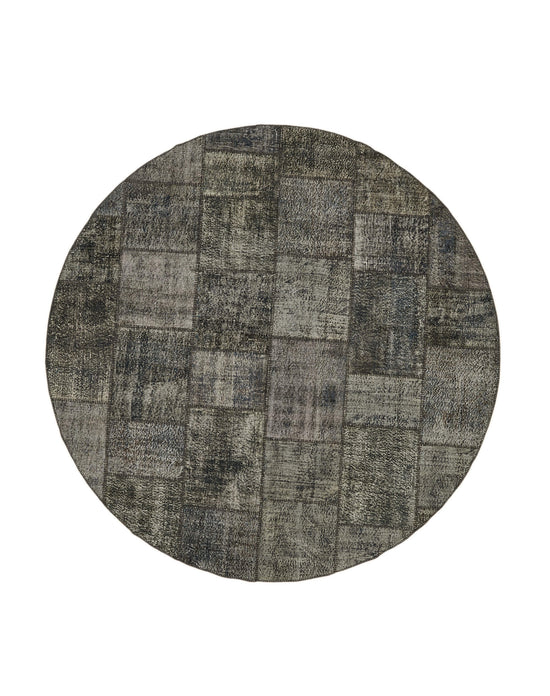 10x10 Grey Round Patchwork Rug - 46133