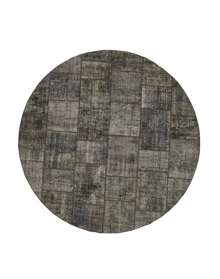 10x10 Grey Round Patchwork Rug - 46133