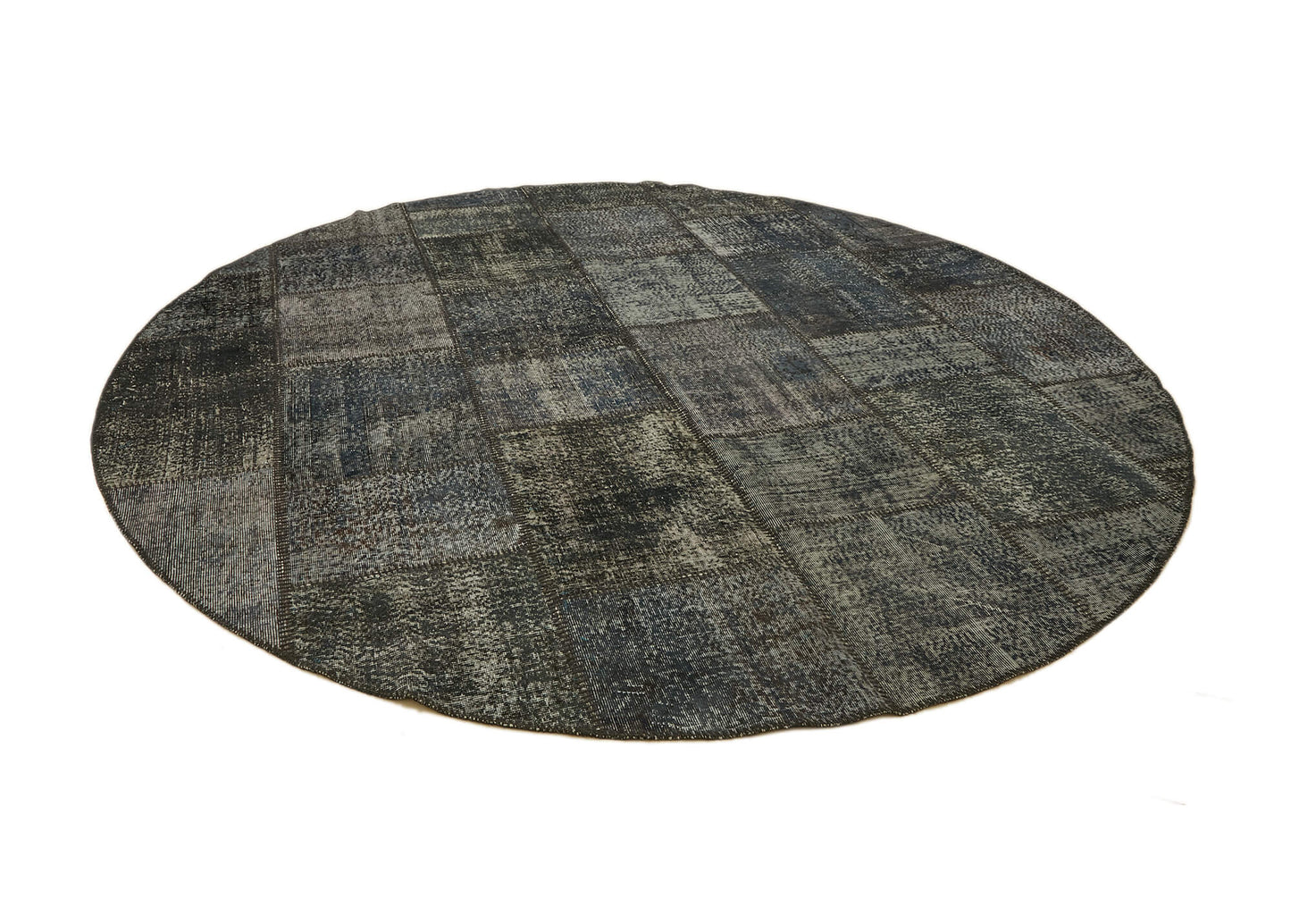 10x10 Grey Round Patchwork Rug - 46133