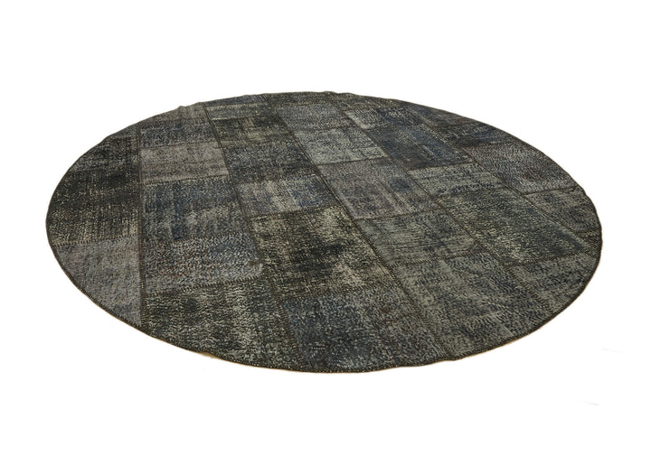 10x10 Grey Round Patchwork Rug - 46133