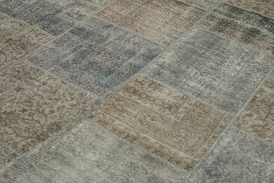 10x10 Grey Round Patchwork Rug - 46134