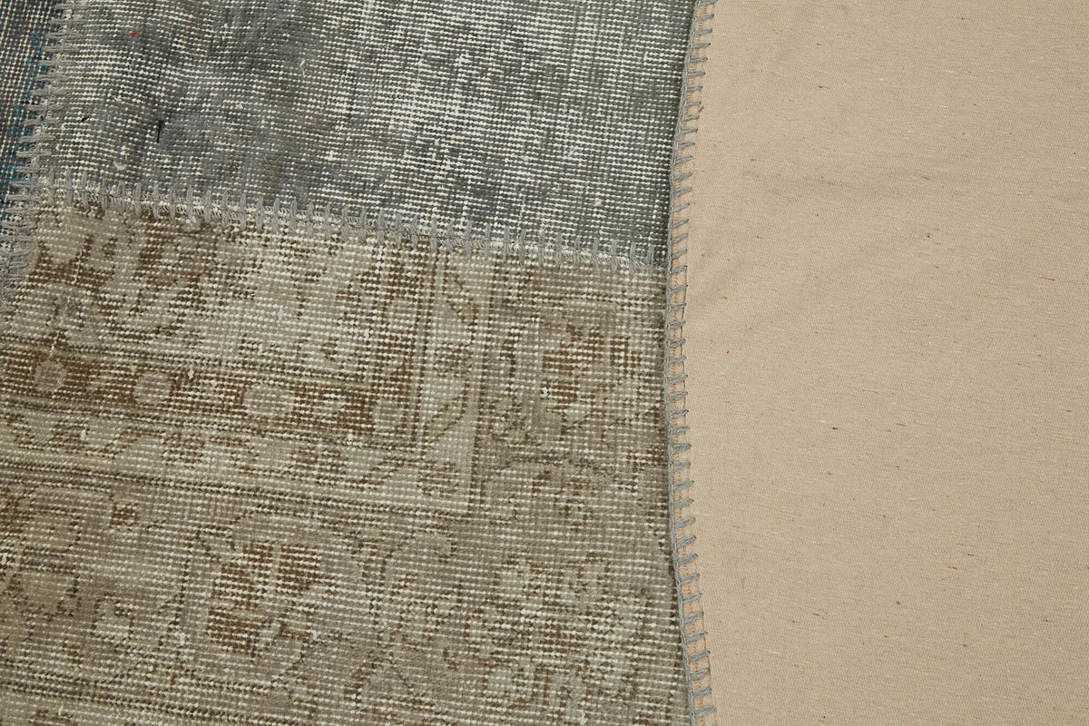 10x10 Grey Round Patchwork Rug - 46134