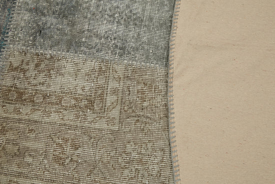 10x10 Grey Round Patchwork Rug - 46134