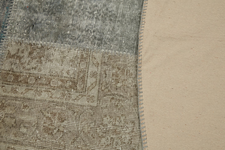 10x10 Grey Round Patchwork Rug - 46134