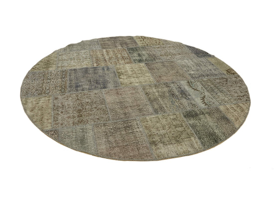 8x8 Grey Round Patchwork Rug - 46135
