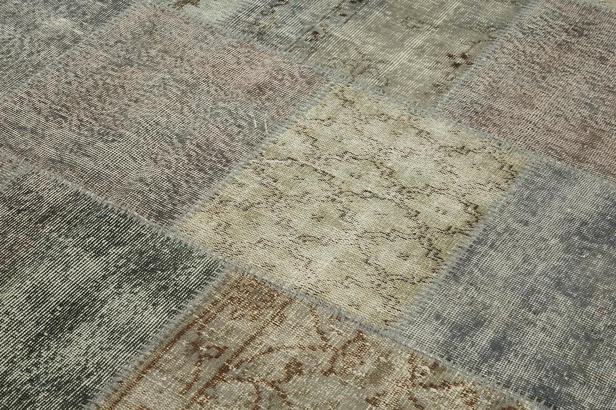 8x8 Grey Round Patchwork Rug - 46135
