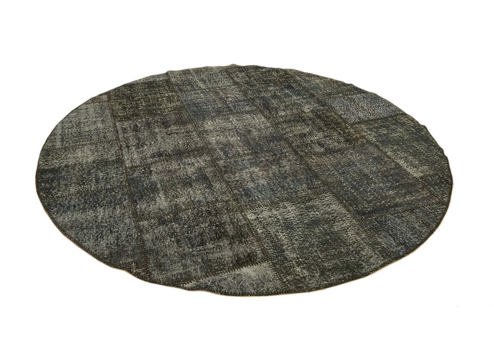 8x8 Grey Round Patchwork Rug - 46136