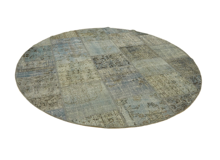 8x8 Blue Round Patchwork Rug - 46137