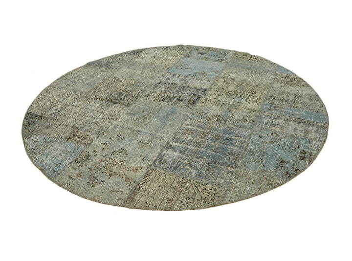 8x8 Blue Round Patchwork Rug - 46137