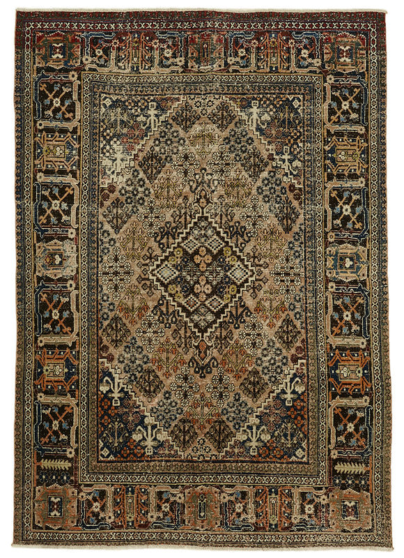 7x10 Beige Vintage Large Area Rug - 46141