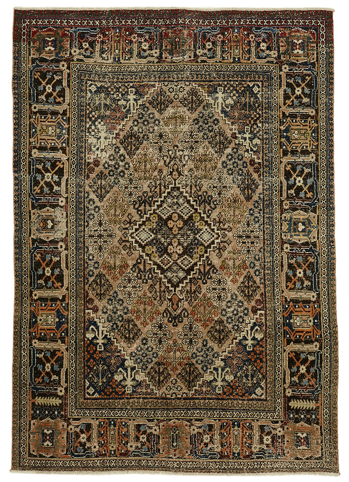 7x10 Beige Vintage Large Area Rug - 46141