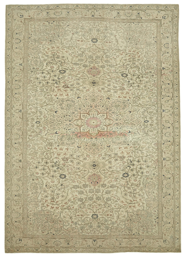 10x14 Beige Vintage Large Area Rug - 46175