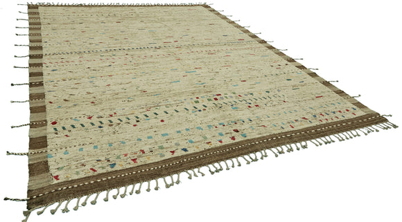 9x12 Beige Modern Tribal Rug - 46209