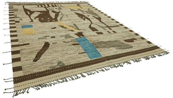 9x12 Beige Modern Tribal Rug - 46210
