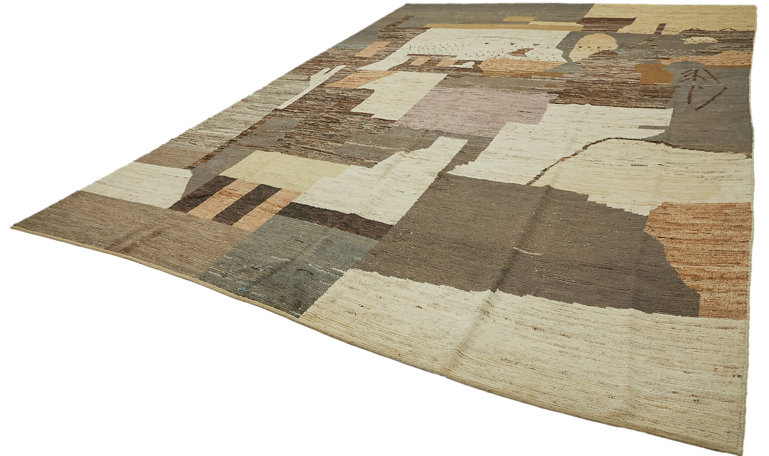 12x17 Beige Modern Tribal Rug - 46211