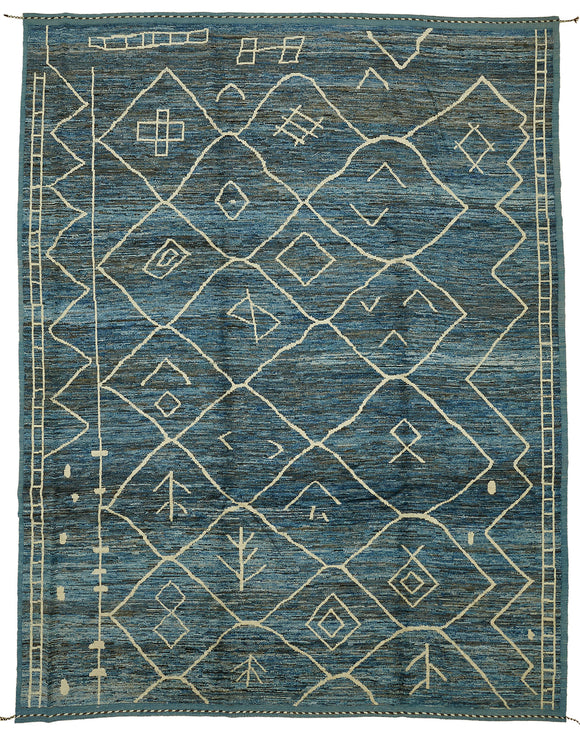 11x14 Blue Modern Tribal Rug - 46214