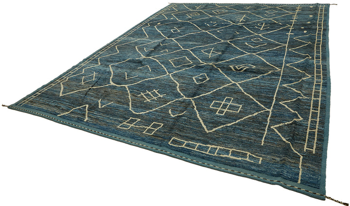 11x14 Blue Modern Tribal Rug - 46214