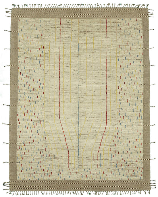 9x12 Beige Modern Tribal Rug - 46218