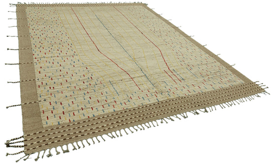 9x12 Beige Modern Tribal Rug - 46218