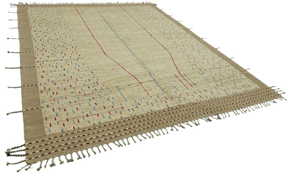 9x12 Beige Modern Tribal Rug - 46218