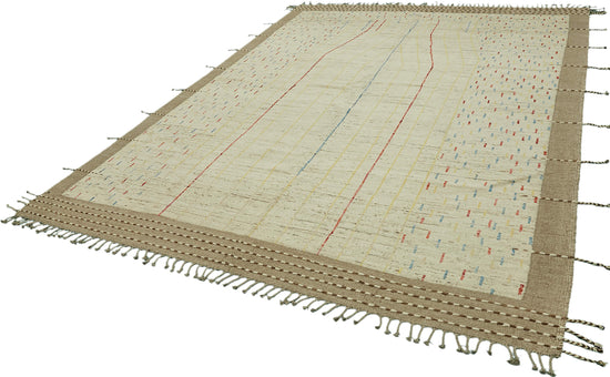 9x12 Beige Modern Tribal Rug - 46218