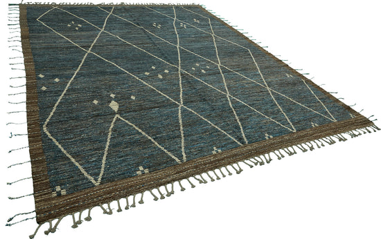 9x13 Blue Modern Tribal Rug - 46221