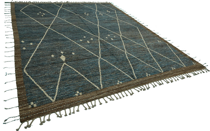 9x13 Blue Modern Tribal Rug - 46221
