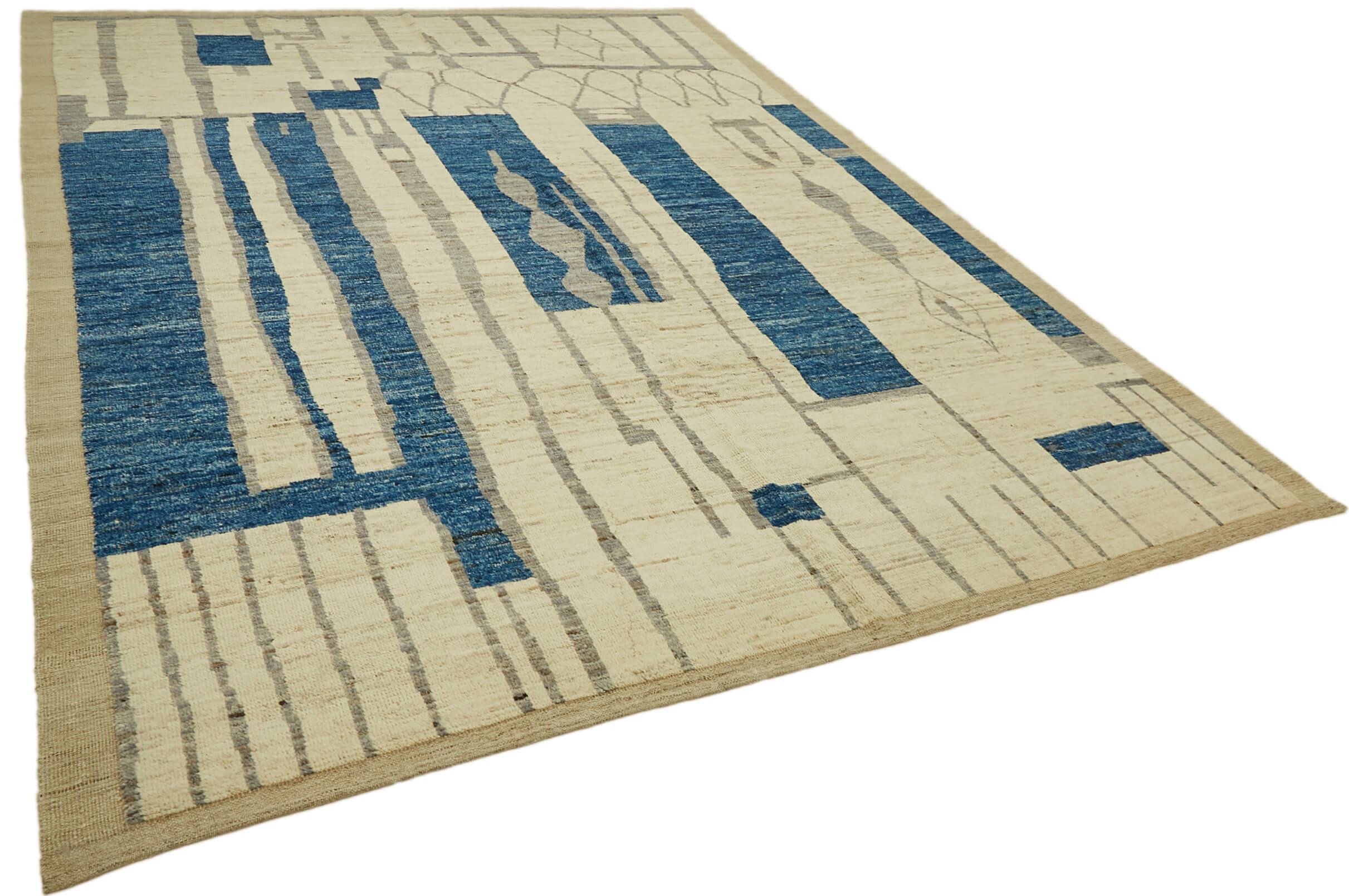 9x12 Beige Modern Tribal Rug - 46223