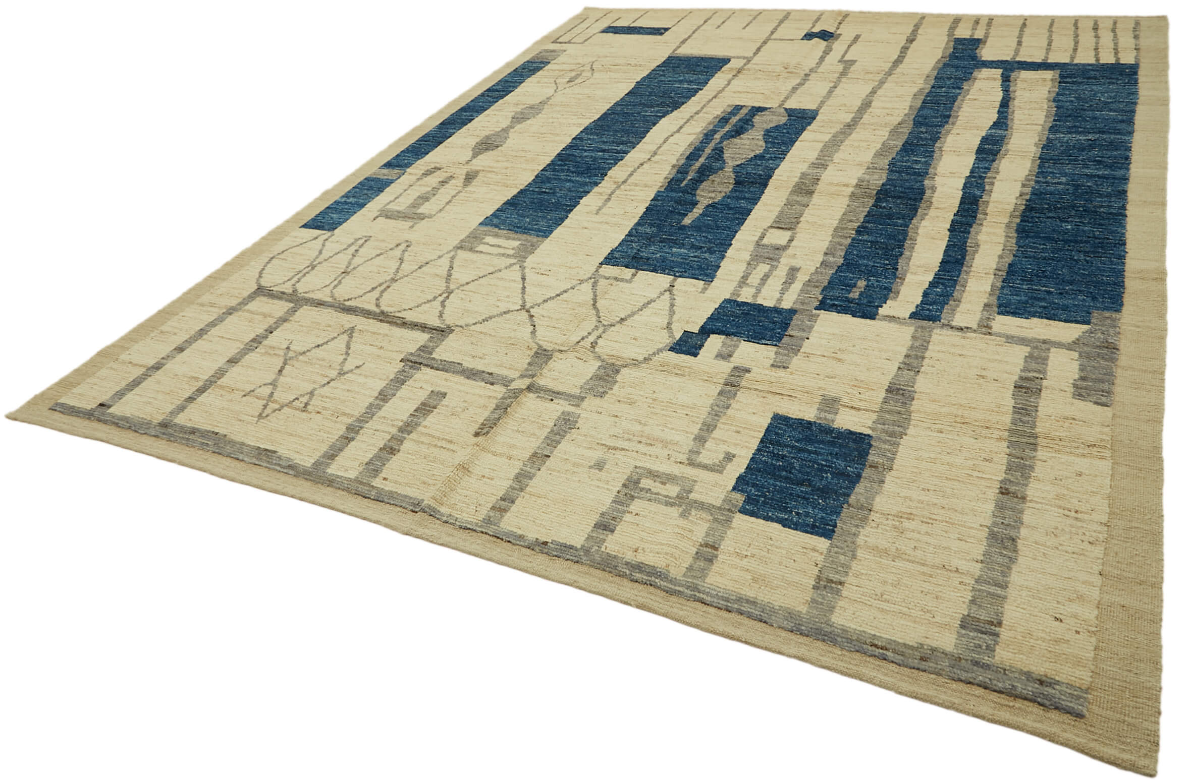 9x12 Beige Modern Tribal Rug - 46223