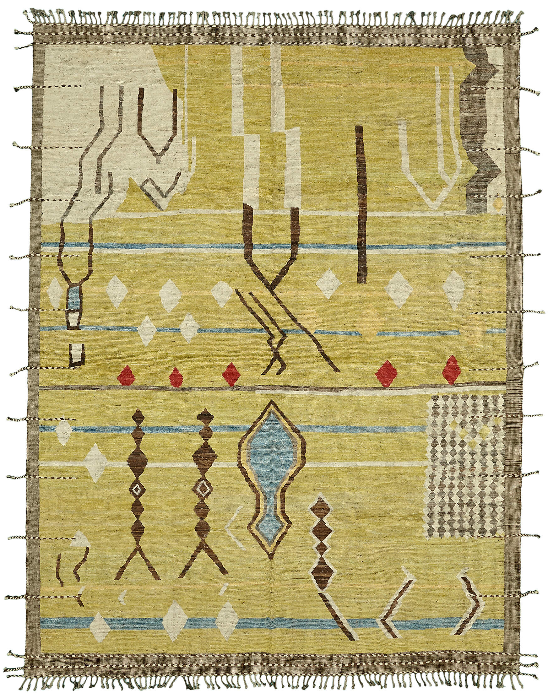 10x12 Green Modern Tribal Rug - 46224