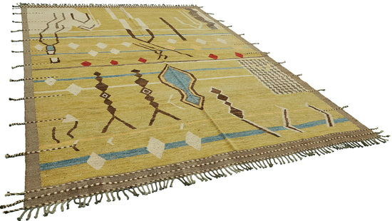 10x12 Green Modern Tribal Rug - 46224