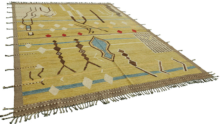 10x12 Green Modern Tribal Rug - 46224