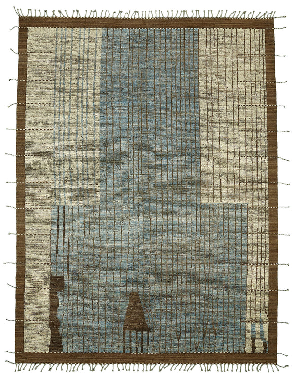 9x12 Brown Modern Tribal Rug - 46227