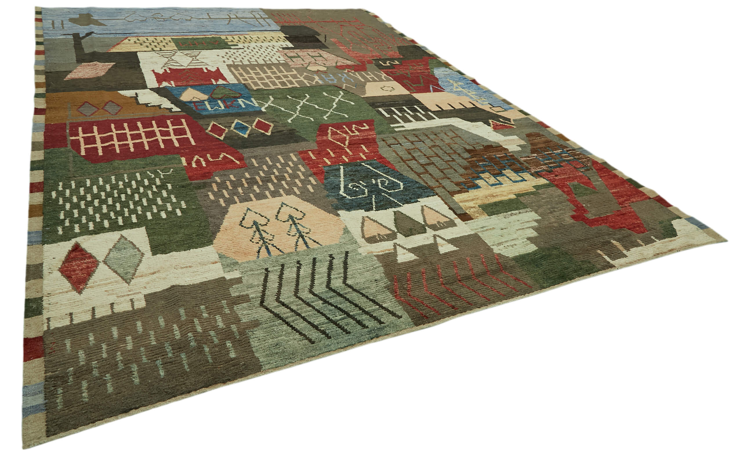 10x14 Multicolor Modern Tribal Rug - 46228