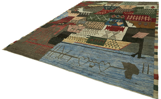 10x14 Multicolor Modern Tribal Rug - 46228