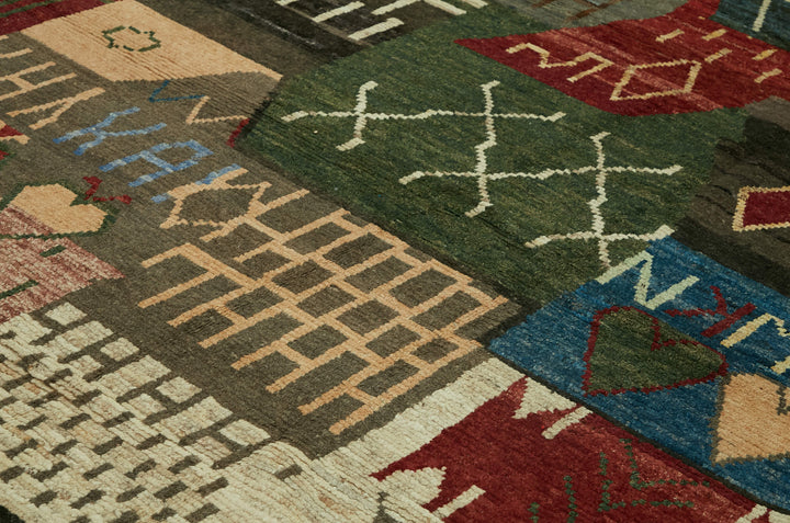 10x14 Multicolor Modern Tribal Rug - 46228