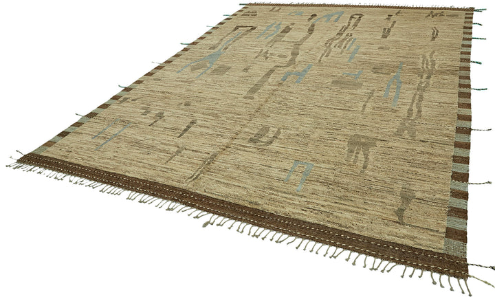 9x12 Beige Modern Tribal Rug - 46229