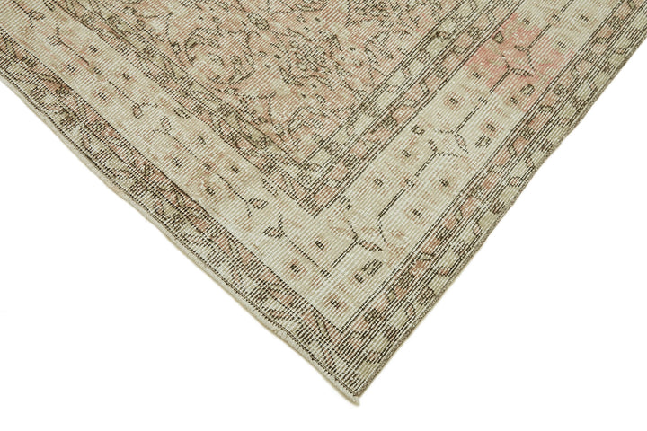 7x10 Beige Turkish Vintage Area Rug - 46308