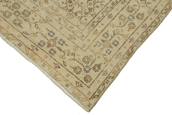 7x10 Beige Turkish Vintage Area Rug - 46316