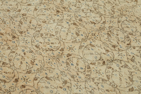 7x10 Beige Turkish Vintage Area Rug - 46316