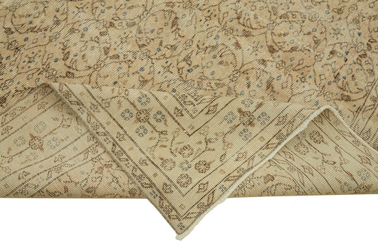 7x10 Beige Turkish Vintage Area Rug - 46316