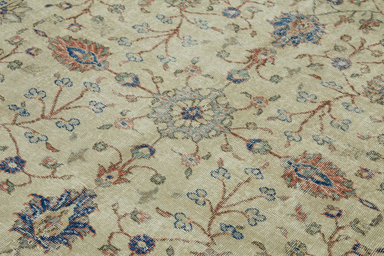 7x11 Beige Turkish Vintage Area Rug - 46317