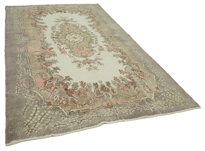 7x11 Beige Turkish Vintage Area Rug - 46319