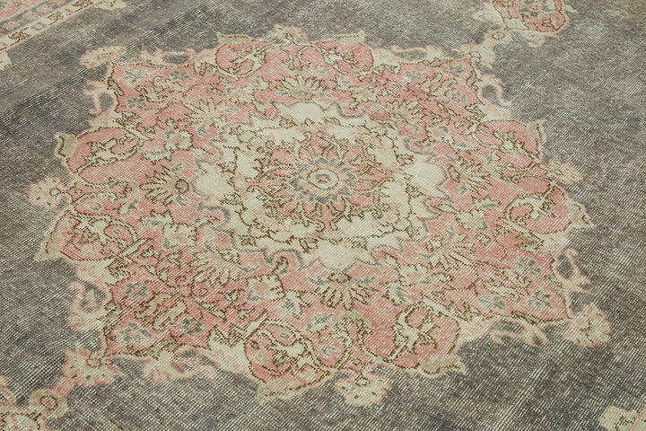 7x11 Beige Turkish Vintage Area Rug - 46321