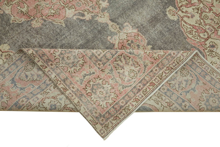 7x11 Beige Turkish Vintage Area Rug - 46321