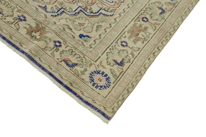 7x11 Beige Turkish Vintage Area Rug - 46322