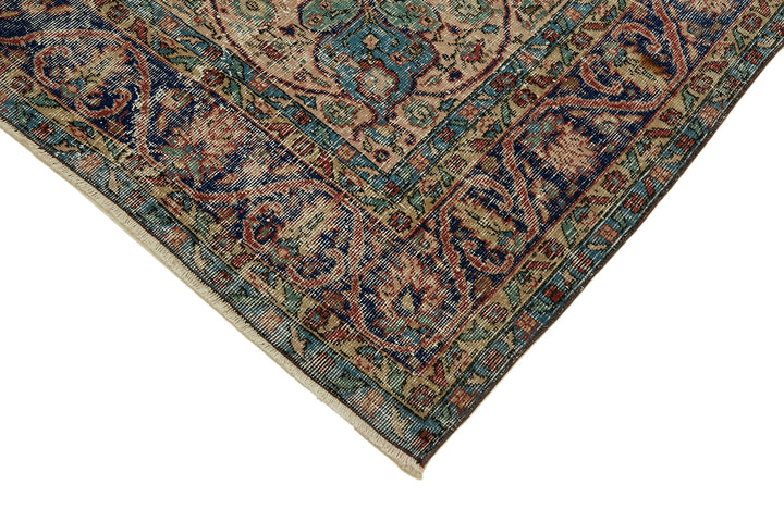 7x10 Beige Turkish Vintage Area Rug - 46330